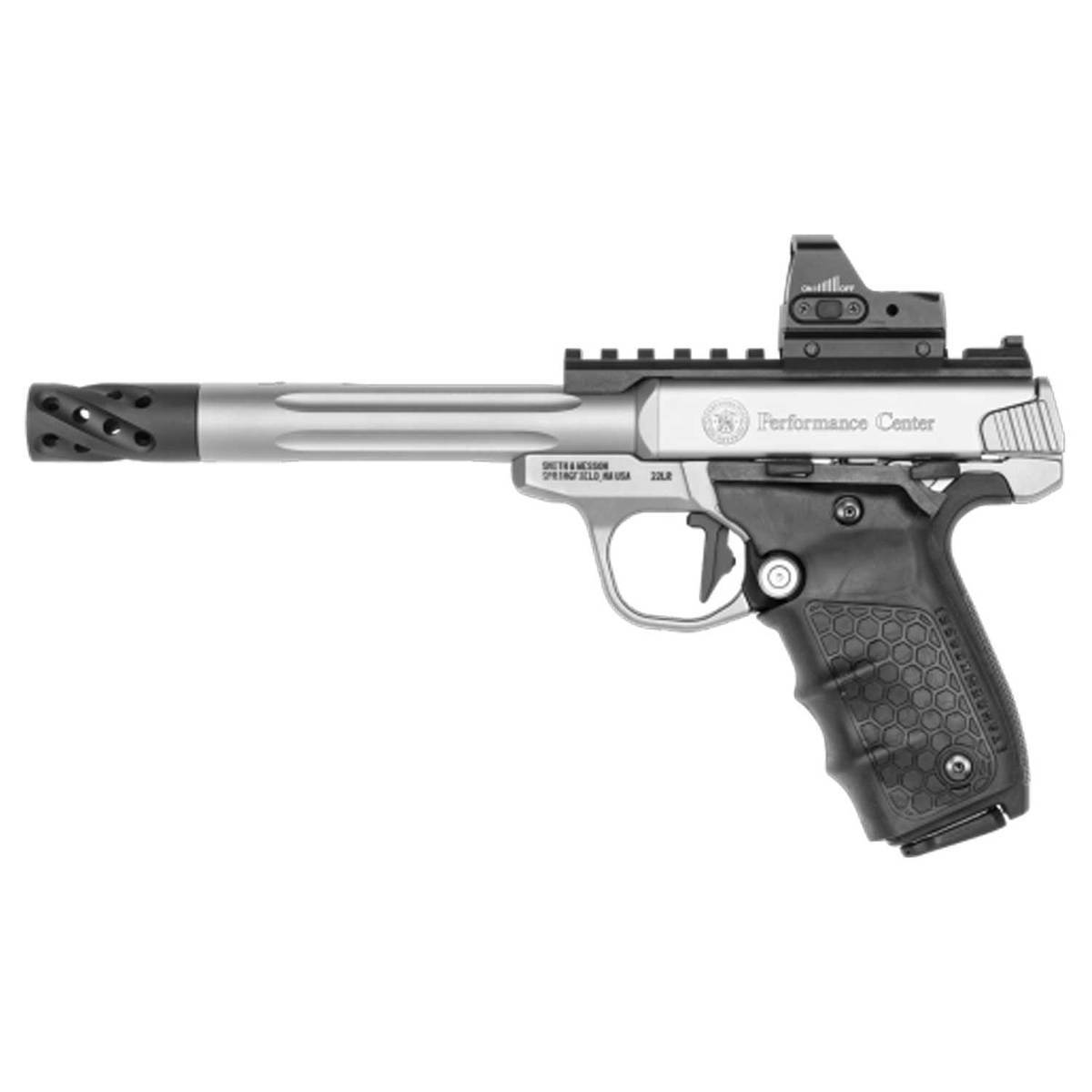 Smith & Wesson Performance Center SW22 Victory Target Model Fluted Barrel Red Dot Sight 22 Long Rifle 6in Stainless Pistol - 10+1 Rounds Smith & Wesson Performance Center SW22 Victory Target Model Fluted Barrel Red Dot Sight 22 Long Rifle 6in Stainless Pistol - 10+1 Rounds