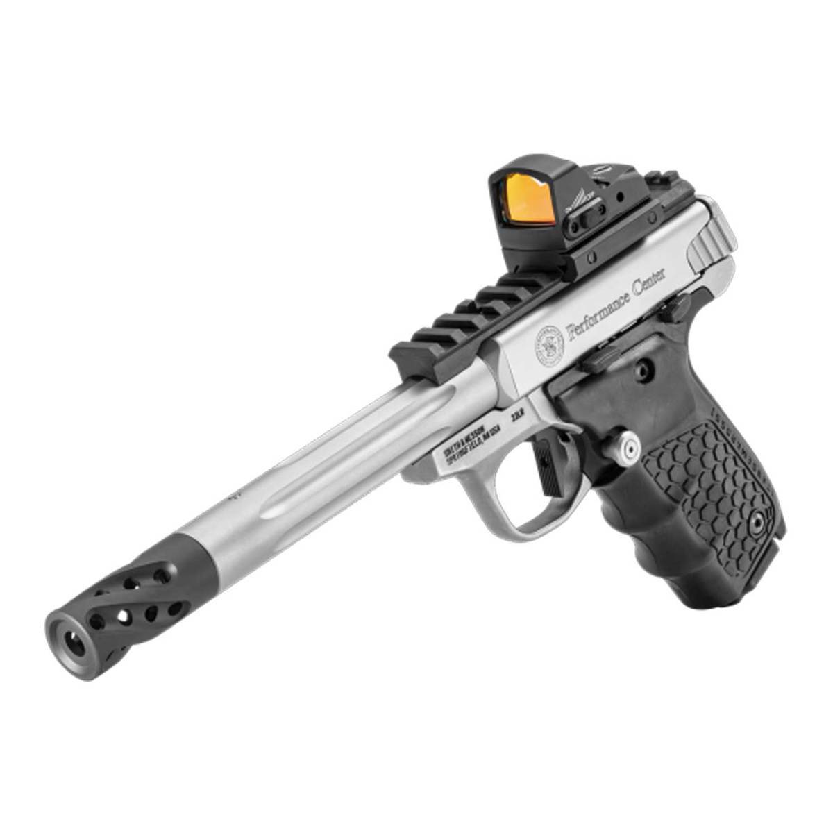 Smith & Wesson Performance Center SW22 Victory Target Model Fluted Barrel Red Dot Sight 22 Long Rifle 6in Stainless Pistol - 10+1 Rounds Smith & Wesson Performance Center SW22 Victory Target Model Fluted Barrel Red Dot Sight 22 Long Rifle 6in Stainless Pistol - 10+1 Rounds