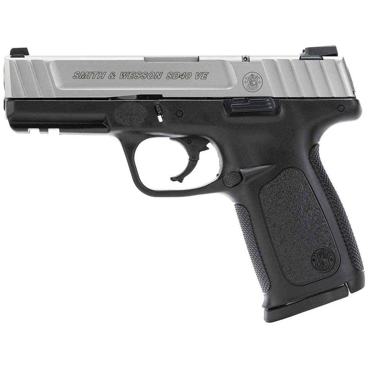 Smith & Wesson SD40 VE 40 S&W 4in Stainless/Black Pistol - 10+1 Rounds - California Compliant - Black Smith & Wesson SD40 VE 40 S&W 4in Stainless/Black Pistol - 10+1 Rounds - California Compliant - Black