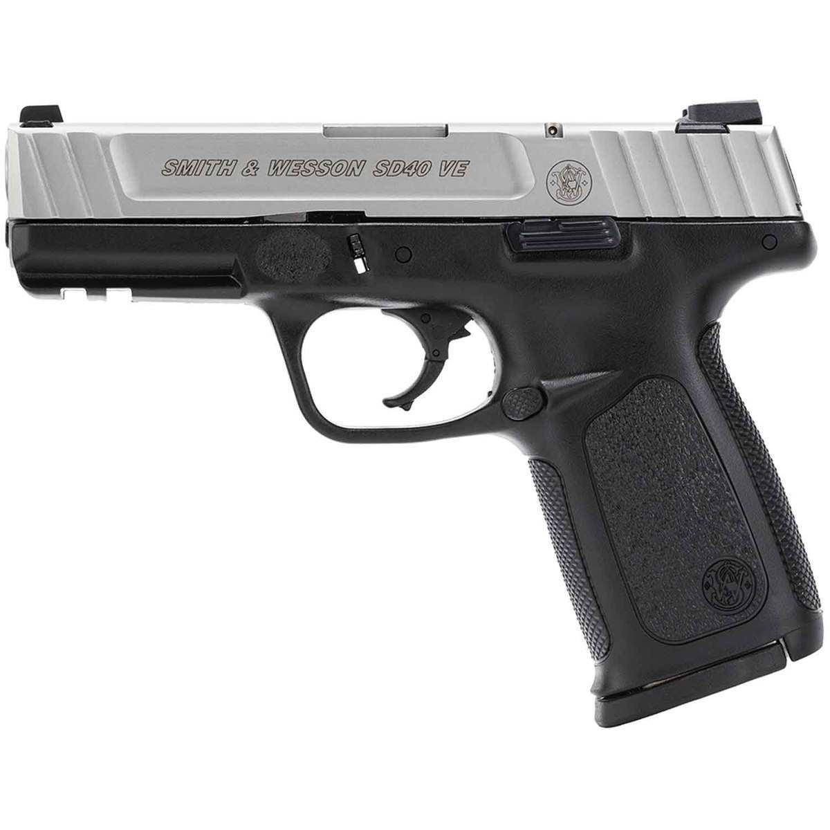 Smith & Wesson SD40 VE 40 S&W 4in Satin Stainless Pistol - 14+1 Rounds - Black Smith & Wesson SD40 VE 40 S&W 4in Satin Stainless Pistol - 14+1 Rounds - Black
