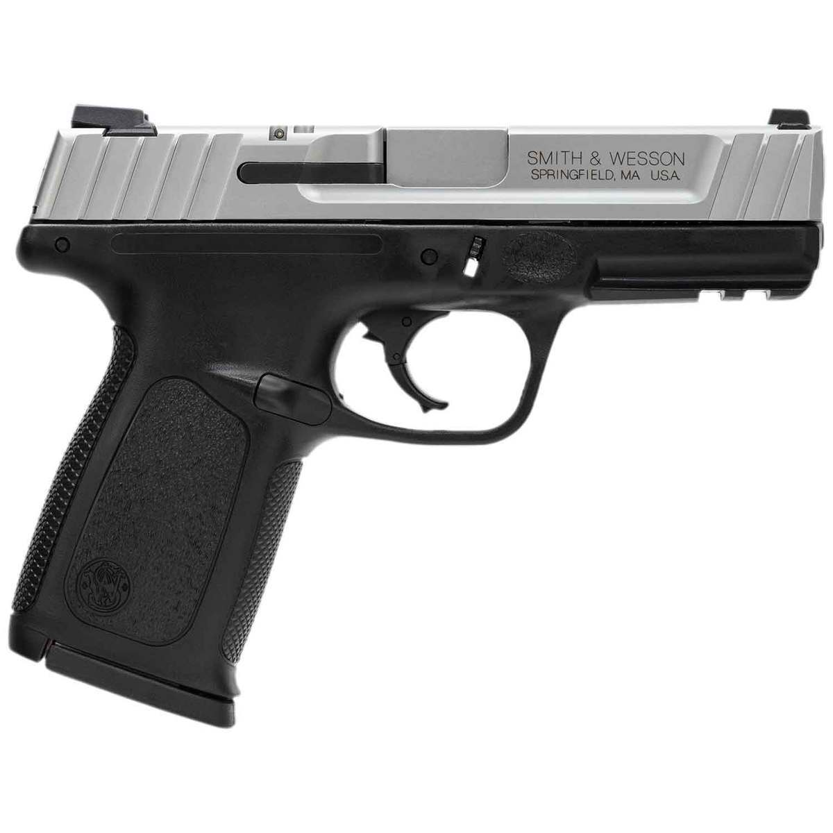 Smith & Wesson SD9 VE MA Compliant 9mm Luger 4in Satin Stainless Pistol - 10+1 Rounds Smith & Wesson SD9 VE MA Compliant 9mm Luger 4in Satin Stainless Pistol - 10+1 Rounds
