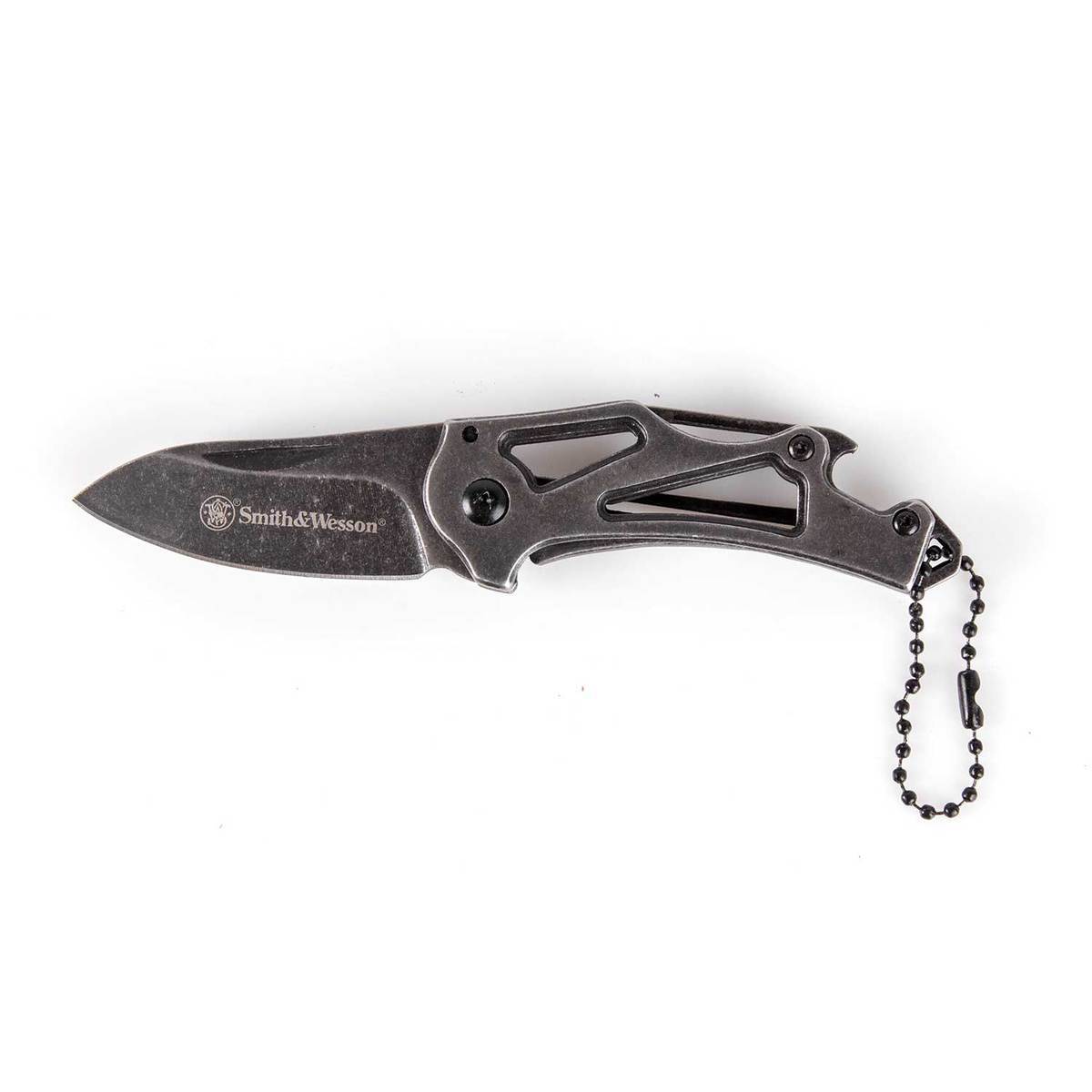 Smith & Wesson Stonewash Folding Keychain Knife - Gray Smith & Wesson Stonewash Folding Keychain Knife - Gray