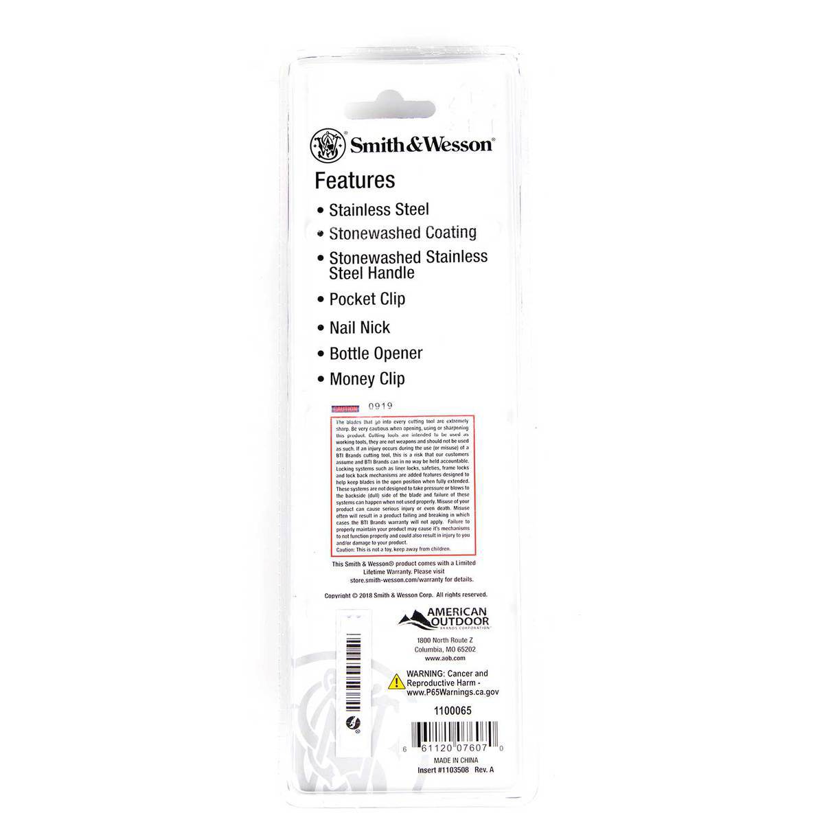 Smith & Wesson Stonewash Folding Keychain Knife - Gray Smith & Wesson Stonewash Folding Keychain Knife - Gray