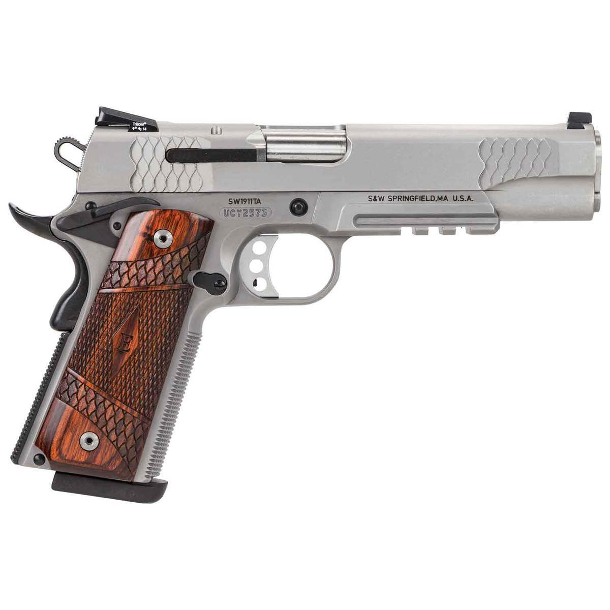 Smith & Wesson 1911 E Series 45 Auto (ACP) 5in Satin Stainless Pistol - 8+1 Rounds - Gray Smith & Wesson 1911 E Series 45 Auto (ACP) 5in Satin Stainless Pistol - 8+1 Rounds - Gray