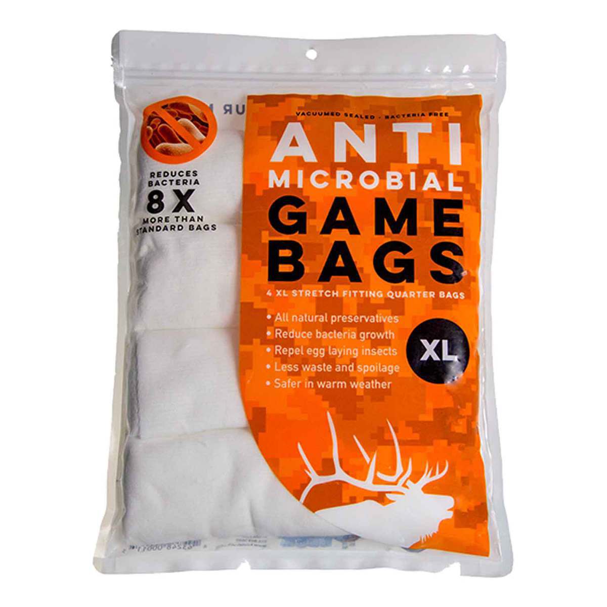 Koola Buck Anti-Microbial Elk Quarter XL Game Bags - 4 Pack - XL