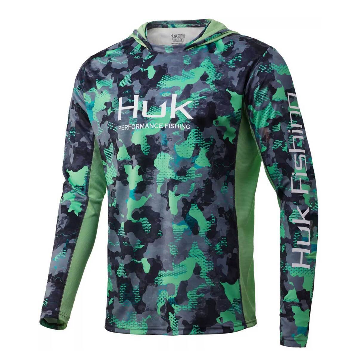 Huk Men's Icon X Refraction Camo Fishing Sun Hoodie Huk Men's Icon X Refraction Camo Fishing Sun Hoodie