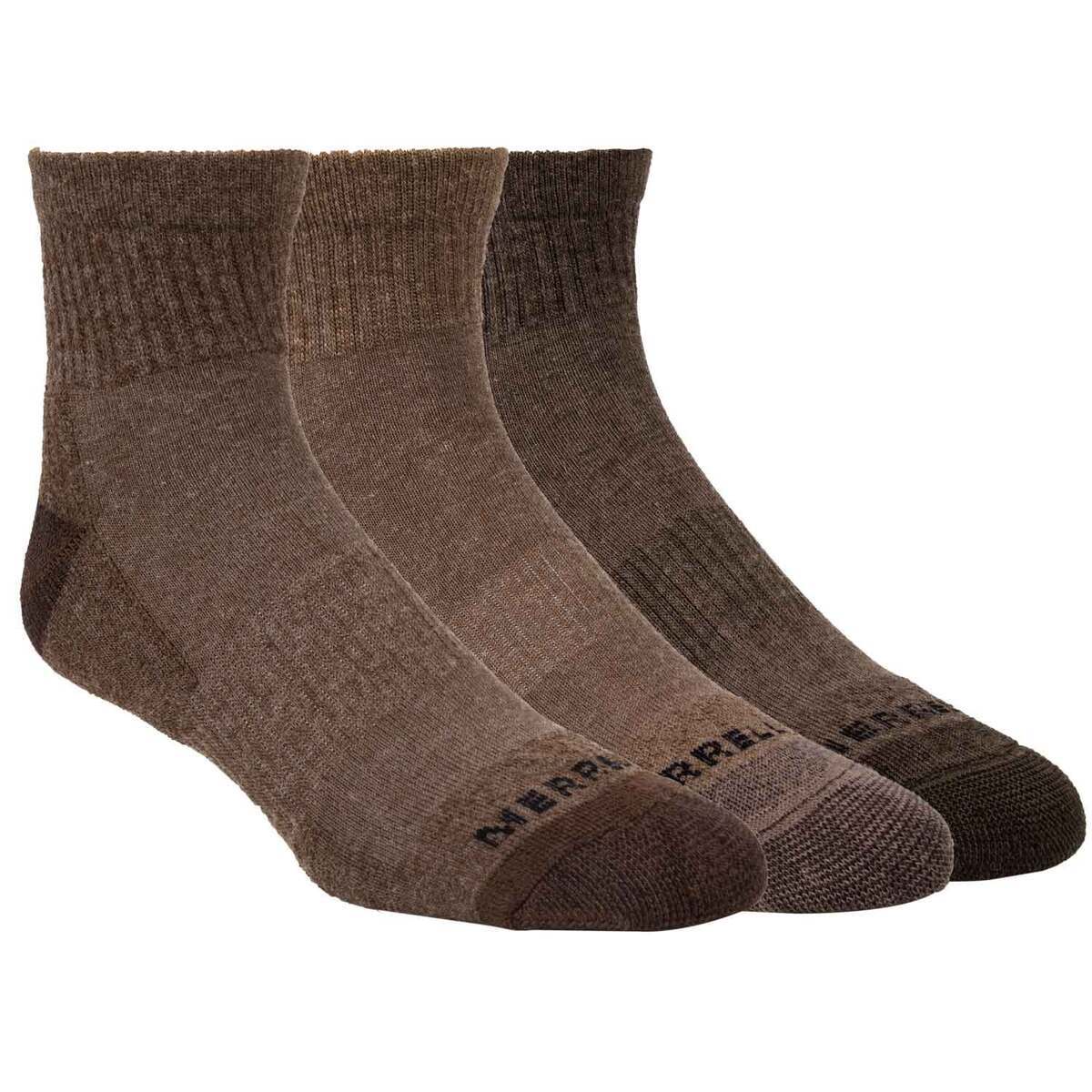 Merrell Men's Cushion Wool Blend Quarter Crew Hiking Socks Merrell Men's Cushion Wool Blend Quarter Crew Hiking Socks