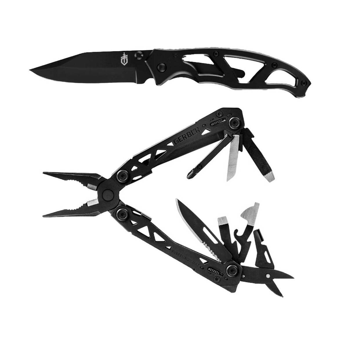 Gerber Suspension NXT Multi-Tool + Paraframe 3 inch Folding Knife - Black Gerber Suspension NXT Multi-Tool + Paraframe 3 inch Folding Knife - Black