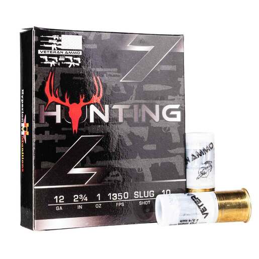 Veteran Ammo Hunting 12 Gauge 2-3/4in 1oz Slug Shotshells – 10 Rounds – Slug