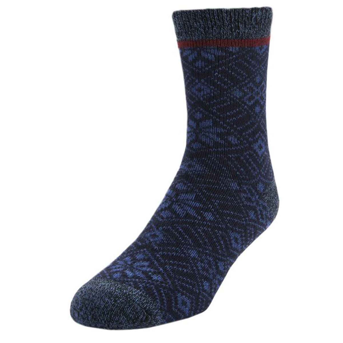 Sof Sole Men's Fireside Quilted Snowflake Casual Crew Socks - Maritime ...