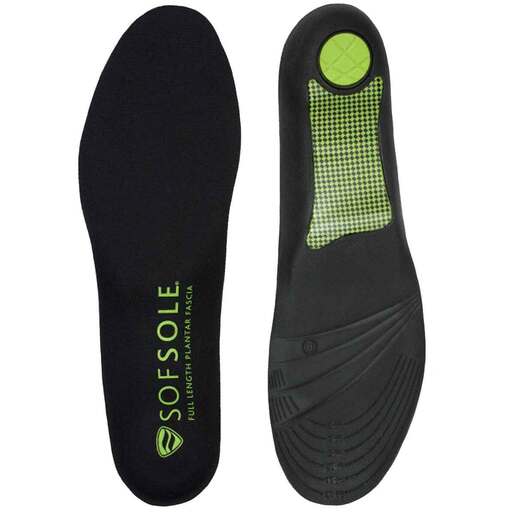 Sof Sole Men's Full Length Plantar Fascia Insole - Black 7-13