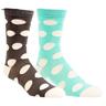 Sof Sole Women's 2 Pack Casual Crew Socks - Jumbo Dots Grey/Blue M