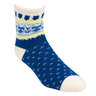 Sof Sole Women's Fireside Blue Print Winter Socks - Blue Cream Print - M - Blue Cream Print M
