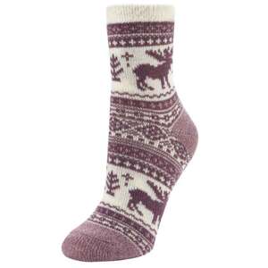 Sof Sole Women's Fireside Easily-A-Moosed Casual Crew Socks Sof Sole Women's Fireside Easily-A-Moosed Casual Crew Socks