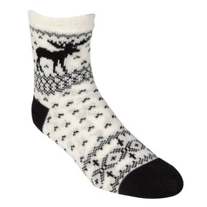 Sof Sole Women's Fireside Deer Winter Socks - White - M