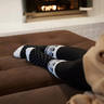 Sof Sole Women's Fireside Fairisle Cuff Winter Socks - Black Cream Print - M - Black Cream Print M