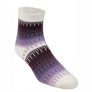 Sof Sole Women's Fireside Stripe Winter Socks - Purple Cream - M