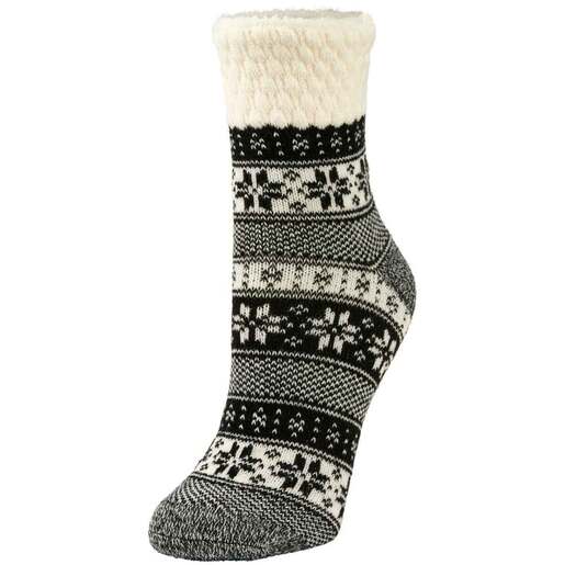 Sof Sole Women's Fireside Sven Snowflake Casual Socks - Black M - Sof Sole