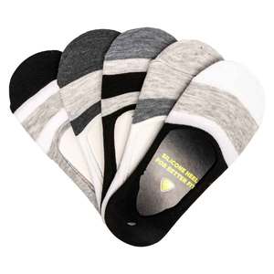 Sof Sole Women's Footie 5 Pack Casual Socks - Black/White/Gray - M