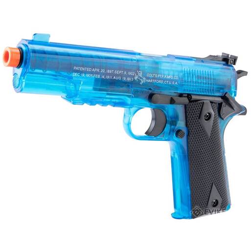 Soft Air Colt 1911 Spring Air Pistol – Clear Blue – Blue