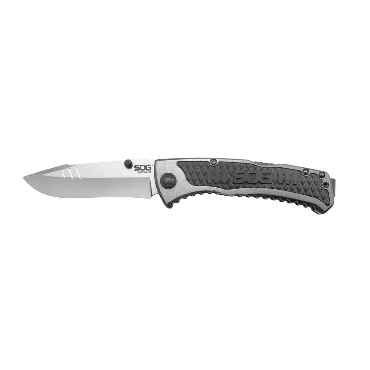 SOG Sideswipe 3.4 inch Folding Knife - Grey SOG Sideswipe 3.4 inch Folding Knife - Grey