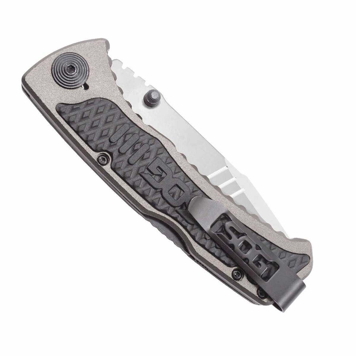 SOG Sideswipe 3.4 inch Folding Knife - Grey SOG Sideswipe 3.4 inch Folding Knife - Grey