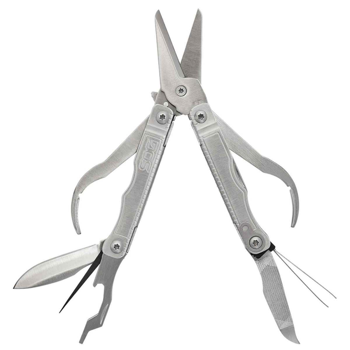 SOG Snippet Keychain Multi-Tool - Silver - Silver SOG Snippet Keychain Multi-Tool - Silver - Silver