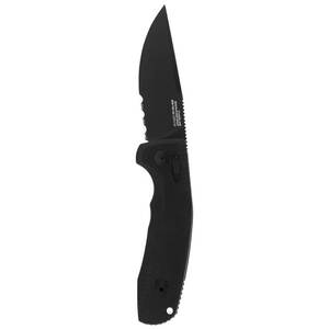 SOG-TAC AU 3.43 inch Serrated Edge Automatic Knife - Black