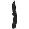 SOG-TAC AU 3.43 inch Tanto Plain Edge Automatic Knife - Black - Black