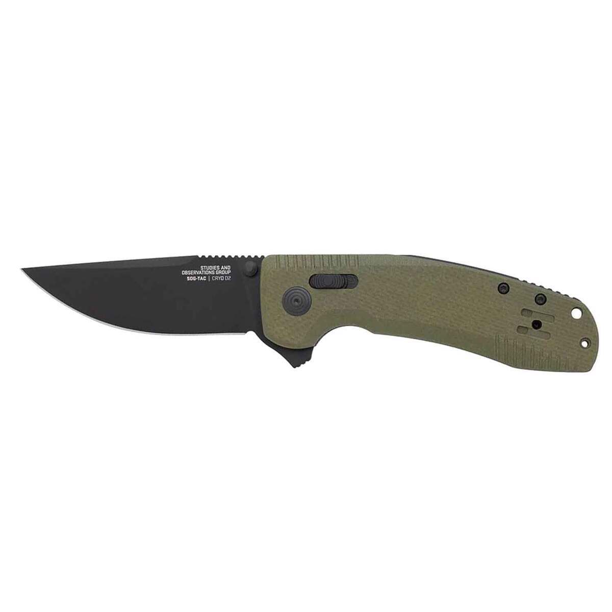 SOG-TAC XR 3.39 inch Folding Knife - OD Green SOG-TAC XR 3.39 inch Folding Knife - OD Green