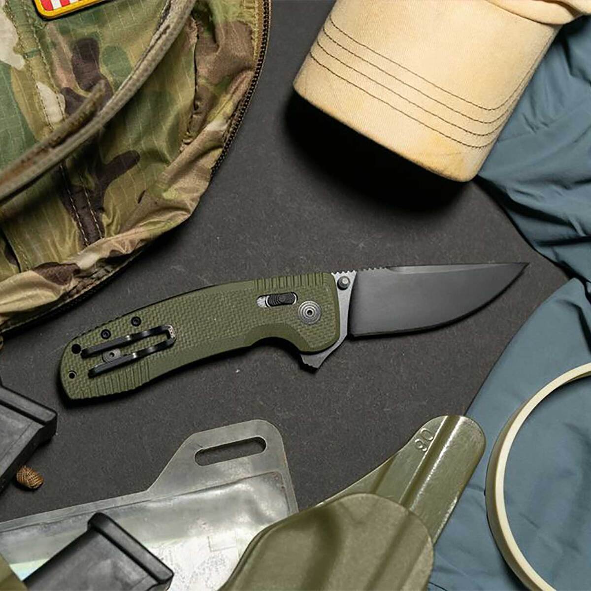 SOG-TAC XR 3.39 inch Folding Knife - OD Green SOG-TAC XR 3.39 inch Folding Knife - OD Green