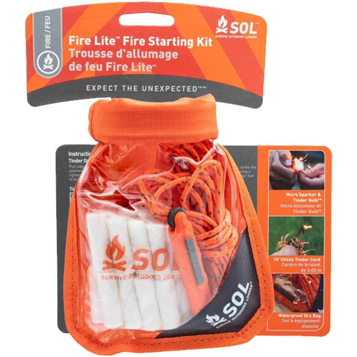 SOL Fire Lite Kit In Dry Bag SOL Fire Lite Kit In Dry Bag