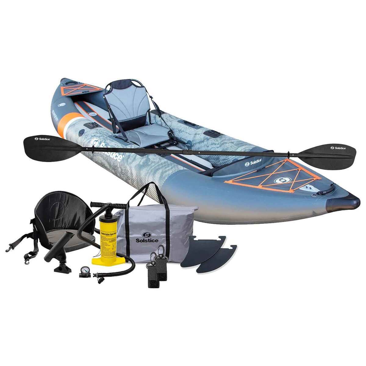 Solstice Scout Fishing Inflatable Kayak - 12.5ft Gray - Gray Solstice Scout Fishing Inflatable Kayak - 12.5ft Gray - Gray