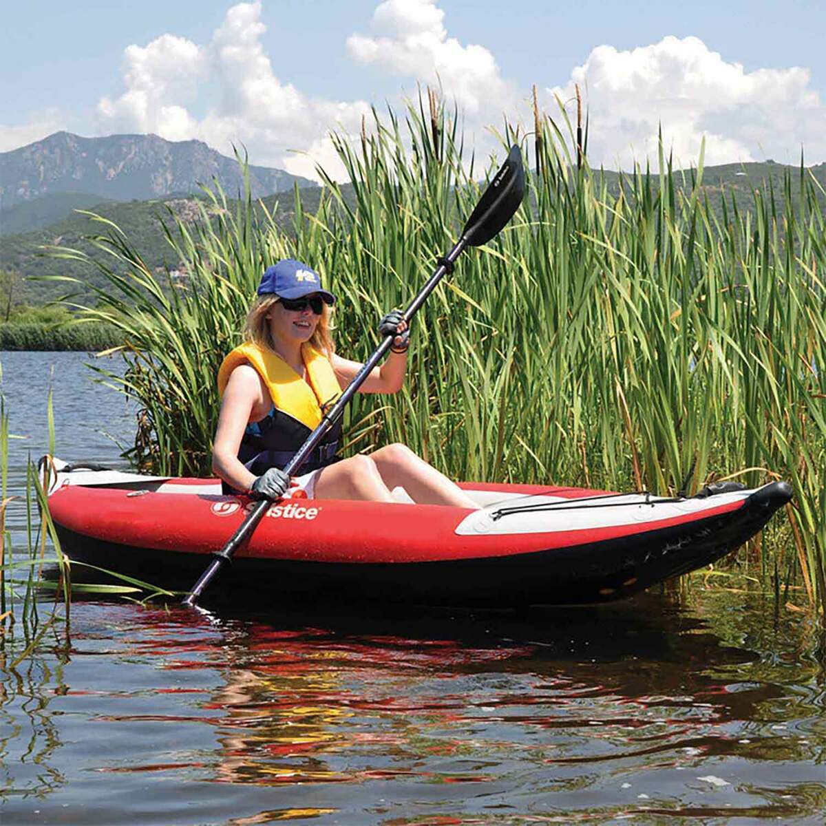 Solstice Flare 1 Inflatable Kayak - 9.6ft Red - Red Solstice Flare 1 Inflatable Kayak - 9.6ft Red - Red