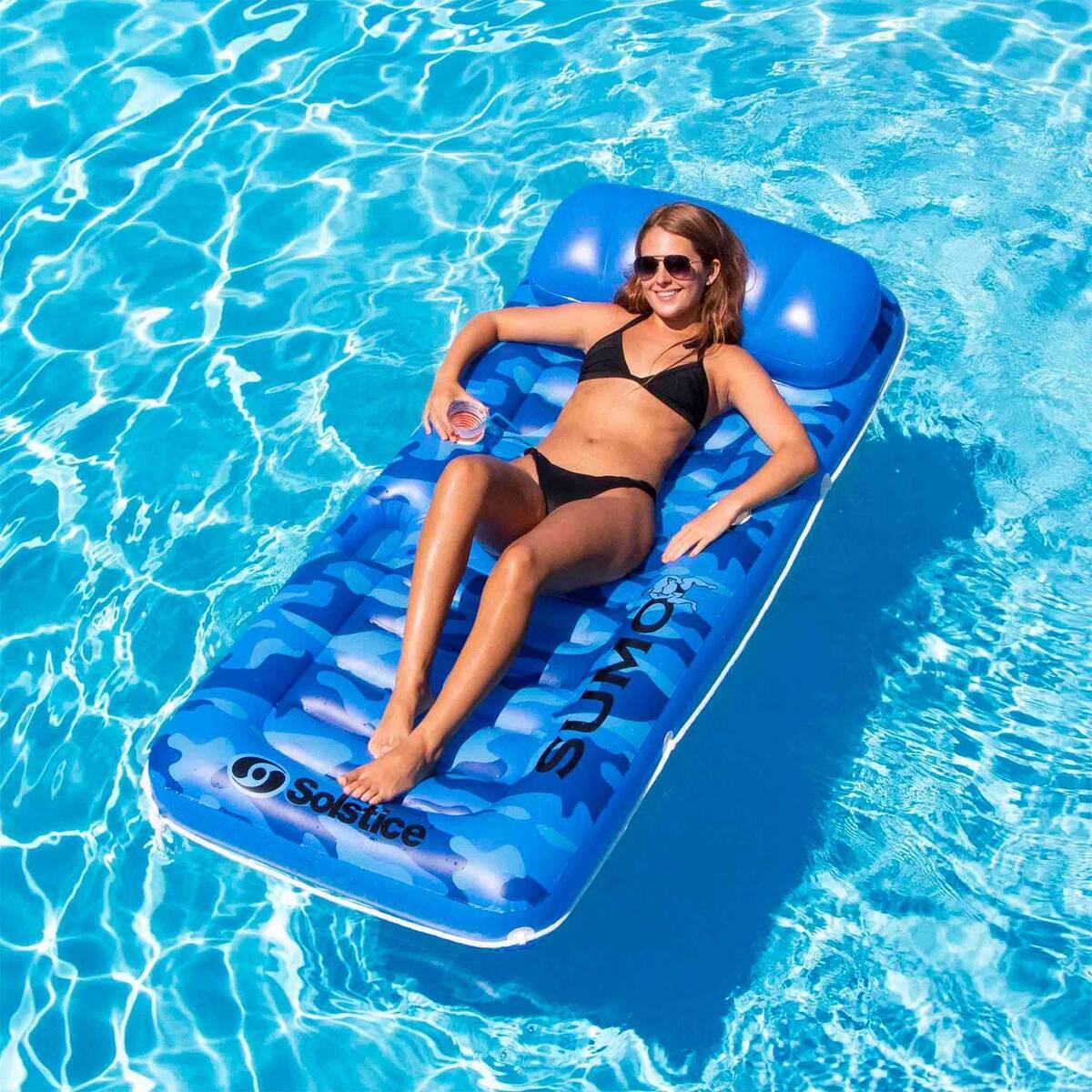 Solstice Sumo Camo Pool Mattress - Blue Solstice Sumo Camo Pool Mattress - Blue