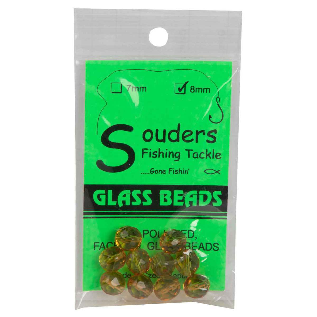 Souders Fishing Tackle Glass Beads Lure Component - Amber 8mm - Amber 8mm Souders Fishing Tackle Glass Beads Lure Component - Amber 8mm - Amber 8mm