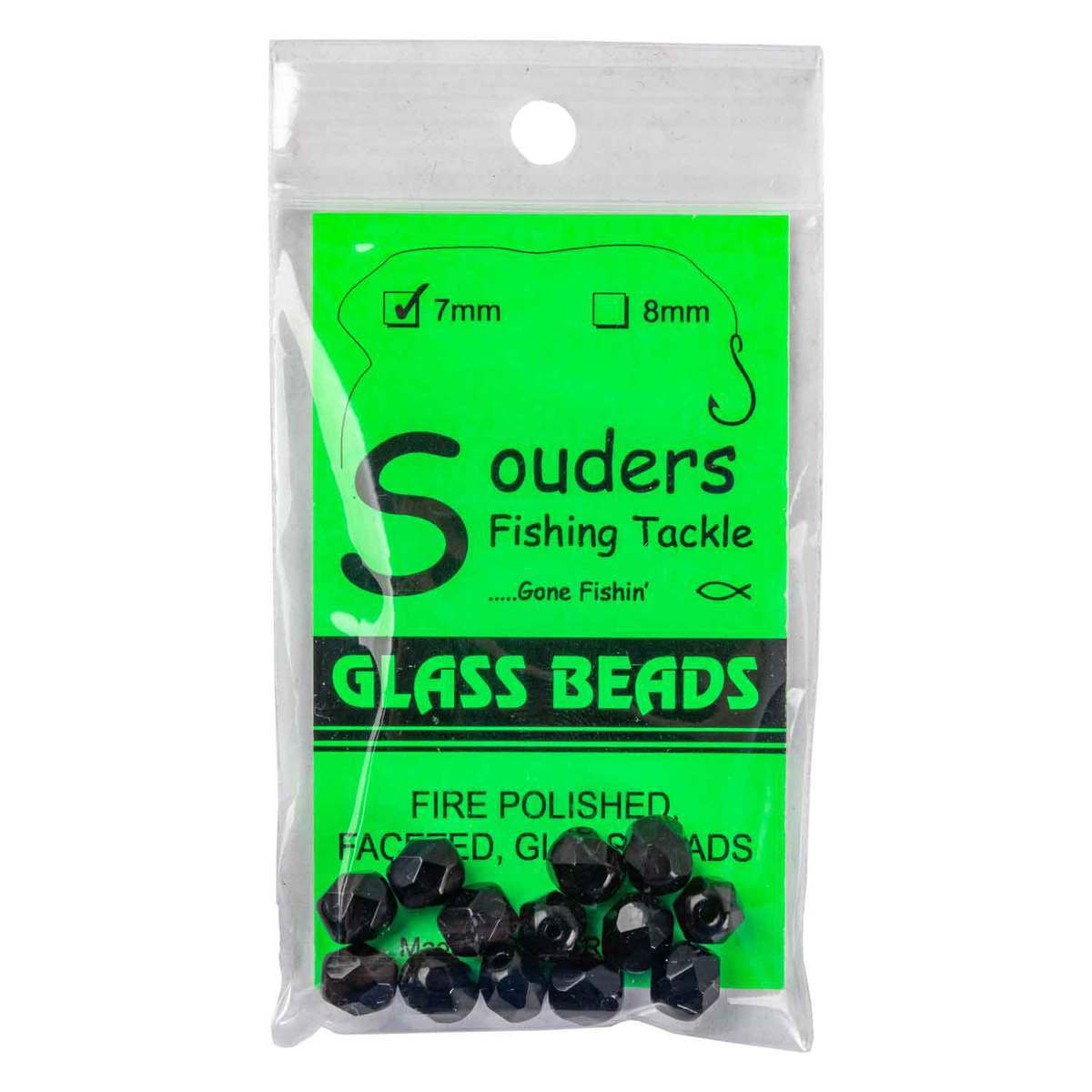 Souders Fishing Tackle Glass Beads Lure Component - Black 8mm - Black 8mm Souders Fishing Tackle Glass Beads Lure Component - Black 8mm - Black 8mm