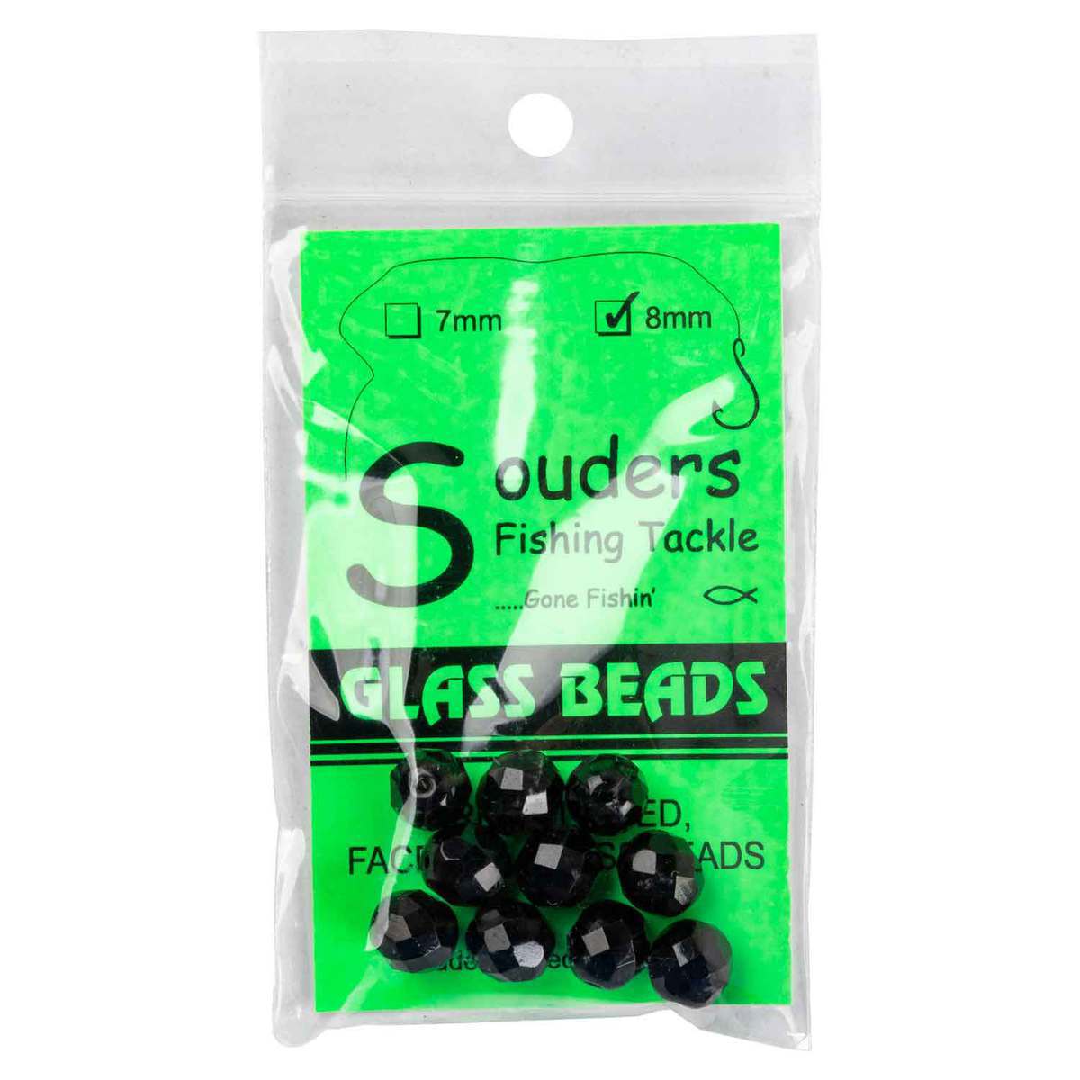 Souders Fishing Tackle Glass Beads Lure Component - Black 8mm - Black 8mm Souders Fishing Tackle Glass Beads Lure Component - Black 8mm - Black 8mm