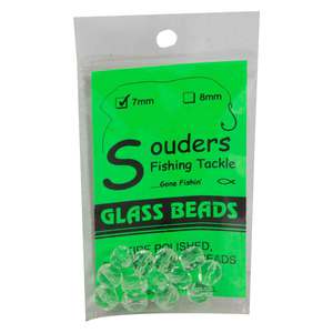 Souders Fishing Tackle Glass Beads Lure Component - Clear 7mm