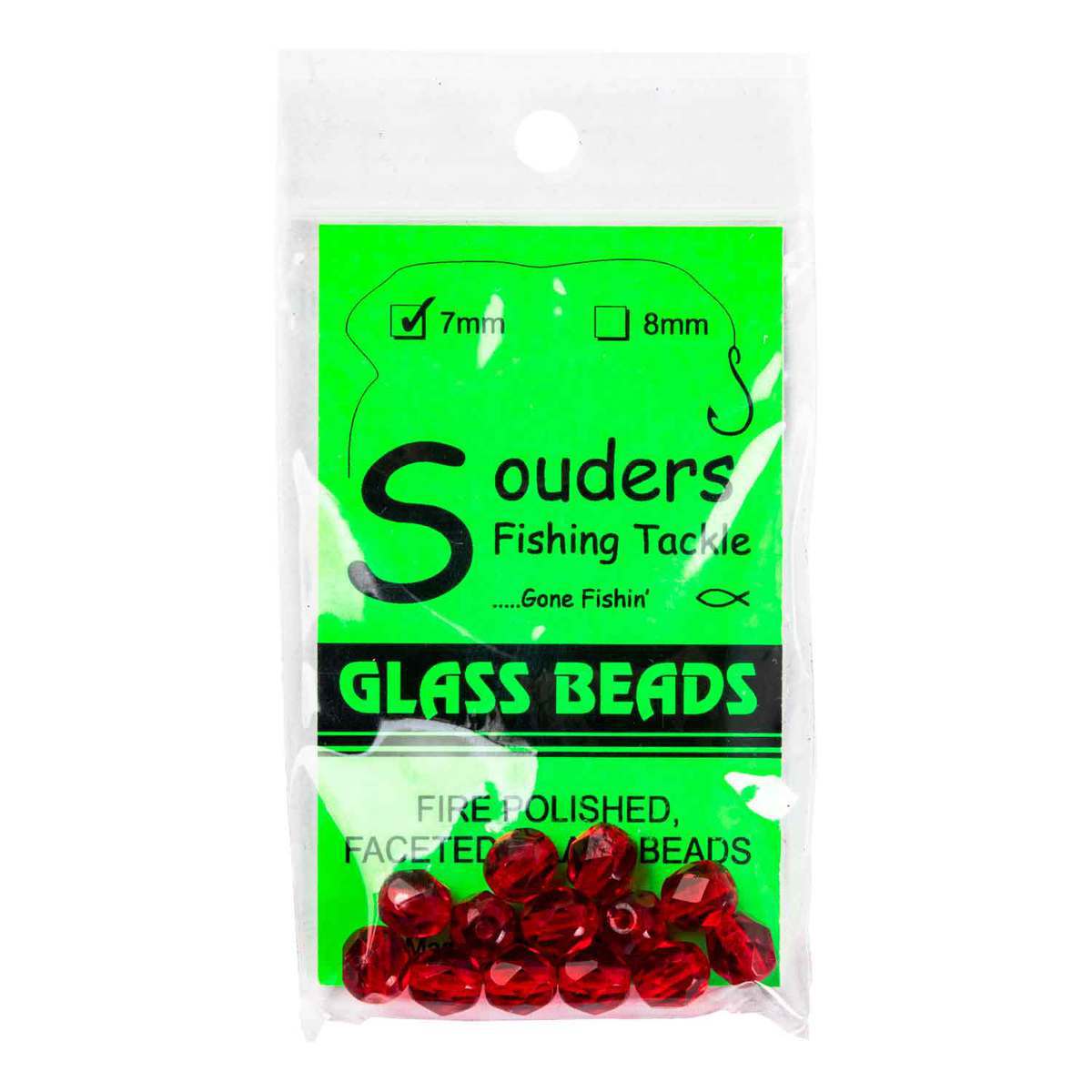 Souders Fishing Tackle Glass Beads Lure Component - Red 8mm - Red 8mm Souders Fishing Tackle Glass Beads Lure Component - Red 8mm - Red 8mm