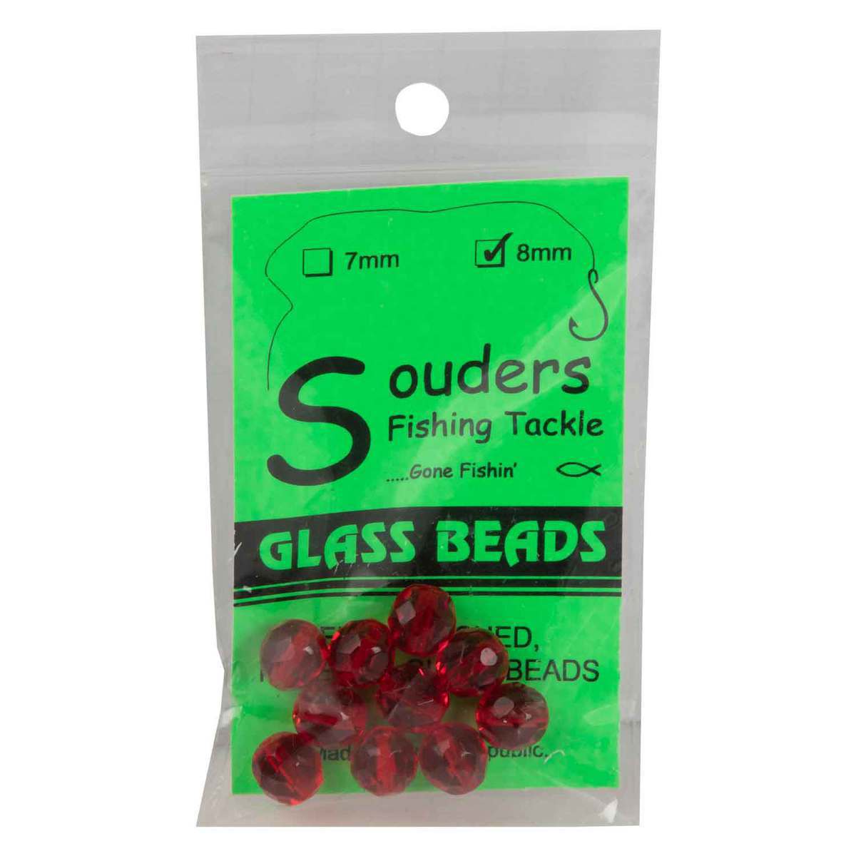 Souders Fishing Tackle Glass Beads Lure Component - Red 8mm - Red 8mm Souders Fishing Tackle Glass Beads Lure Component - Red 8mm - Red 8mm