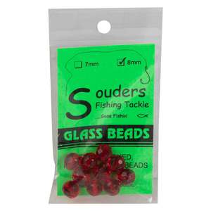 Souders Fishing Tackle Glass Beads Lure Component - Red 8mm