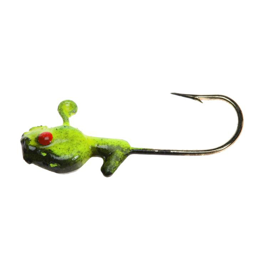 Southern Pro Jig Head Minnow Head Painted - Black/Chartreuse 2