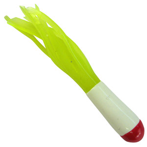 Southern Pro Tricolor Lit'l Hustler Tubes - Red/White/Chartreuse, 1-1/2in, 10pk