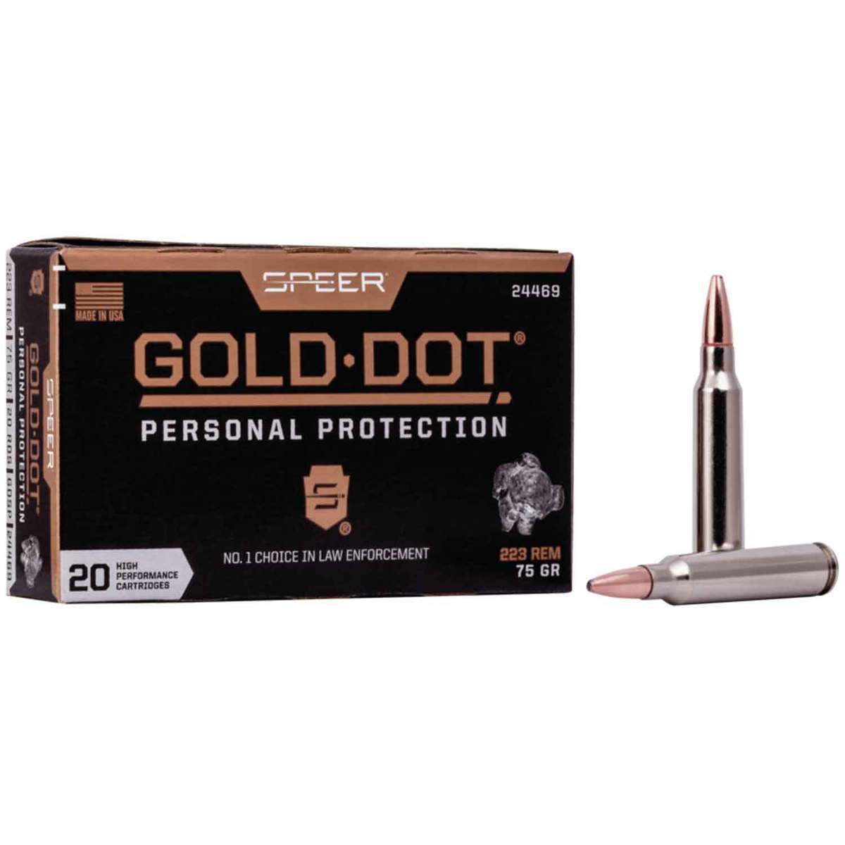 Speer Gold Dot 223 Remington 75gr SP Rifle Ammo - 20 Rounds Speer Gold Dot 223 Remington 75gr SP Rifle Ammo - 20 Rounds