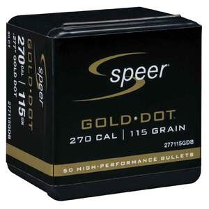Speer Gold Dot 270 Caliber/6.8mm Full Metal Jacket 115gr Reloading Bullets - 50 Count