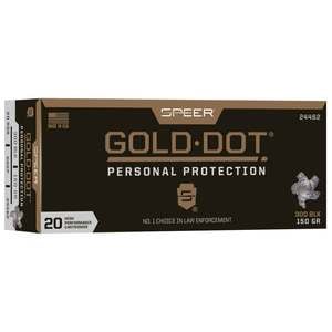 Speer Gold Dot 300 AAC Blackout 150gr SP Rifle Ammo - 20 Rounds
