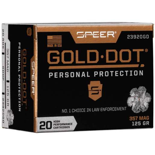 Speer Gold Dot 357 Magnum 125gr HP Handgun Ammo Ammo - 20 Rounds 20 Rounds Ammo