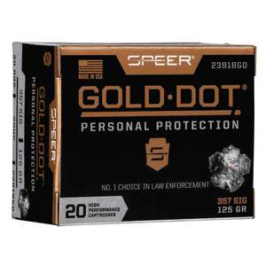 Speer Gold Dot 357 SIG 125gr HP Handgun Ammo - 20 Rounds