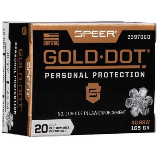 Speer Gold Dot 40 S&W 165gr HP Handgun Ammo Ammo - 20 Rounds 20 Rounds Ammo